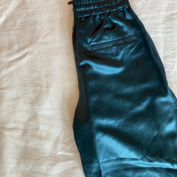 3.1 Phillip Lim Deep Teal Satin Trousers - Picture 6 of 8
